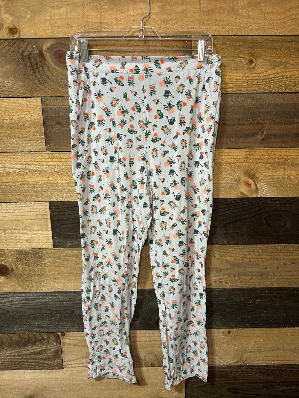DULUTH TRADING CO. Plant Print Modal Pajama Lounge Pants Size S